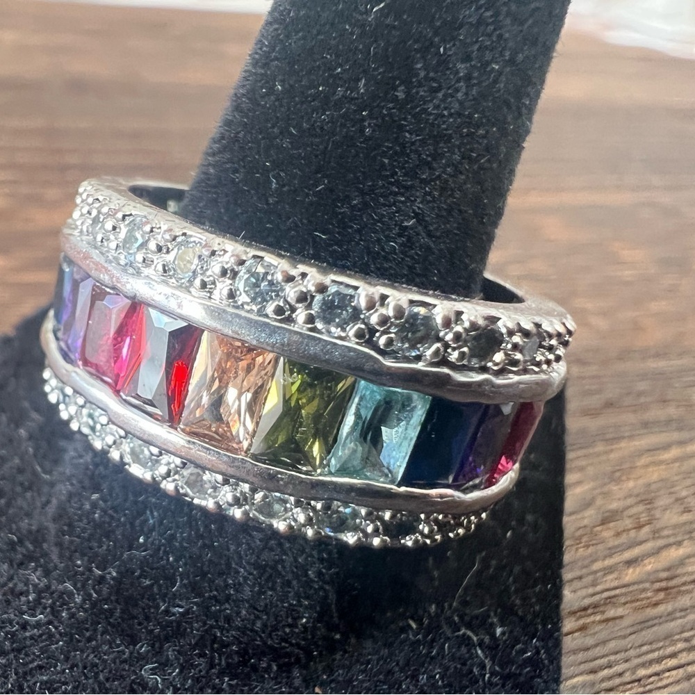 Sterling Silver Multi Gemstone Ring Amethyst 925 Size 11 B5